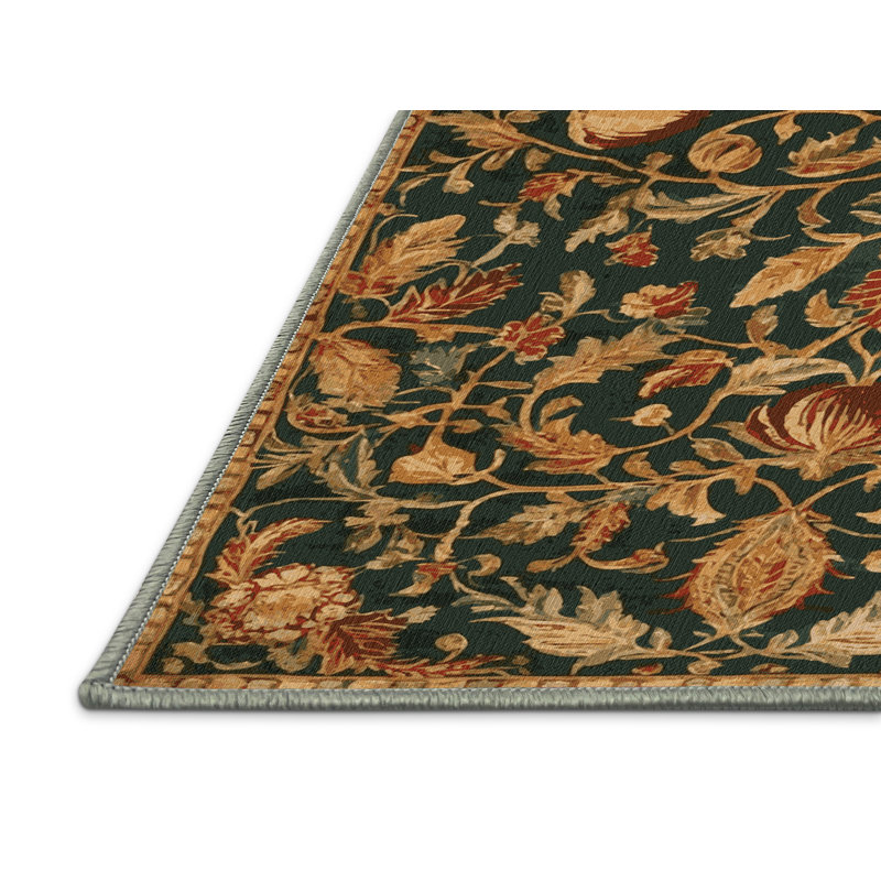 Tapis vert français lavable à la machine, Rectangle 6 pi x 9 pi
