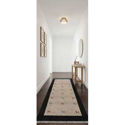 Tapis beige tribal Indo Gabbeh 3X6