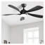 Ventilateur de plafond moderne de 52 pouces avec lumière DEL à intensité variable, moteur à courant continu réversible à télécommande, 5 pales en ABS - Noir