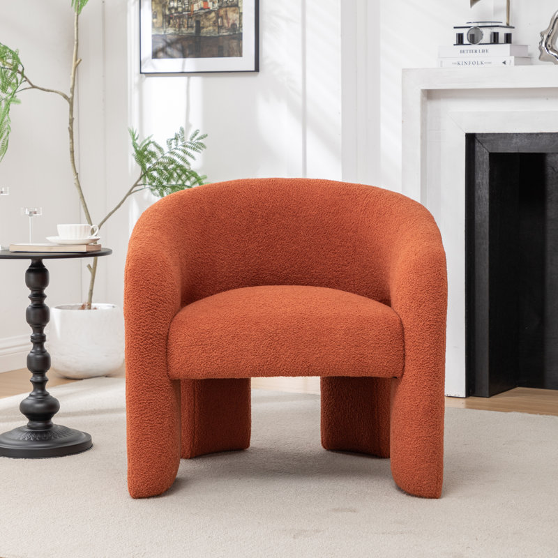 Amala Upholstered Barrel Chair, Orange