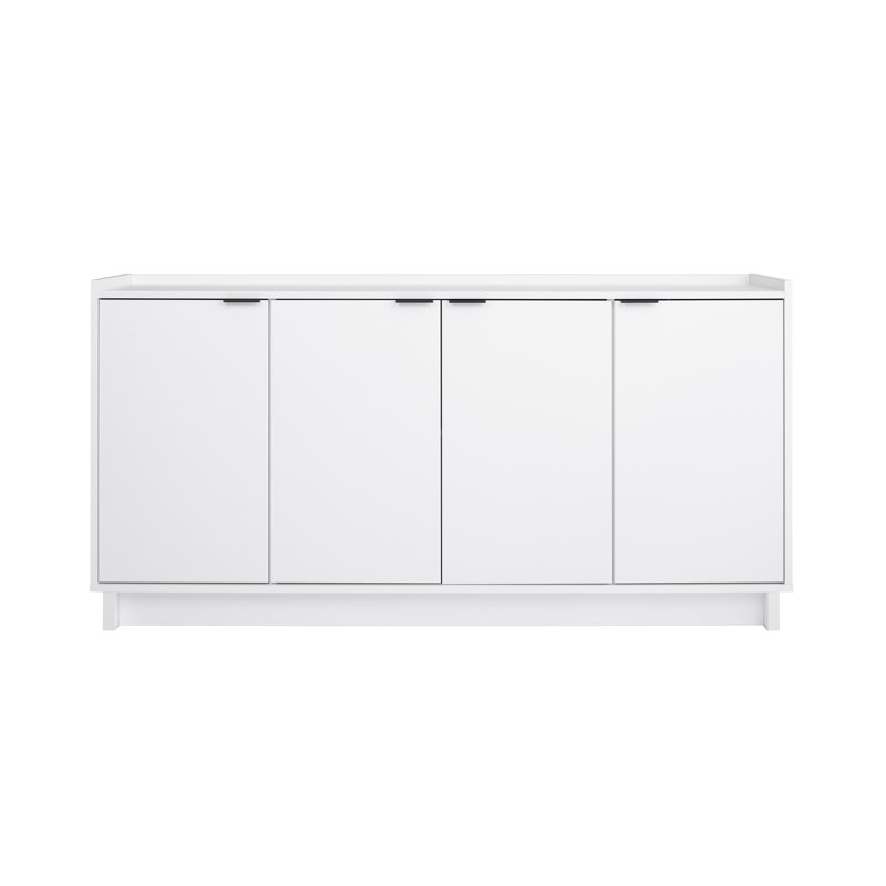 Chaunta 60" Wide Sideboard, Modern 4 Door Console Table Storage Cabinet, Buffet Cabinet for Storage and Organization, Modern Side Table with Doors & Shelves, 60”W x 30”H x 16”D, White