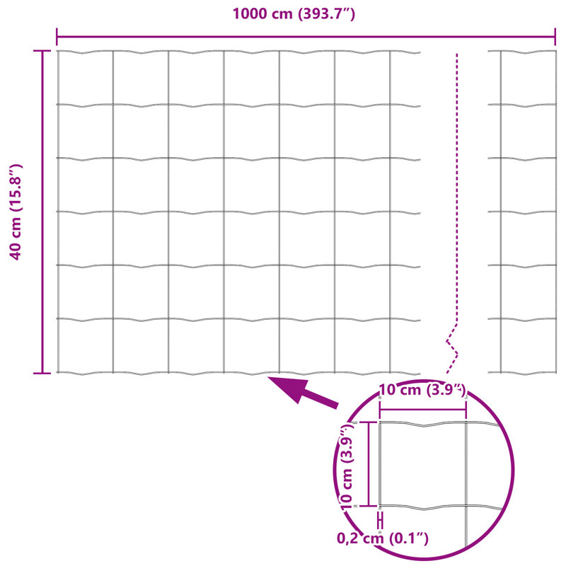 Border Fencing, 40 x 1000 x 0.2 cm
