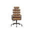 Chaise de bureau pivotante rétro avec élévateur pneumatique brun