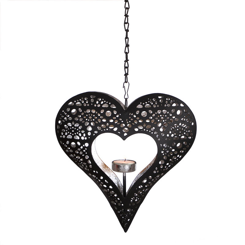 Metal Wall Tealight Holder, Black/Silver