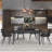 6 Seat Modern Stone Dining Table Set With Faux Leather Side Chairs, 7-piece Dining Set-111464707-111464709