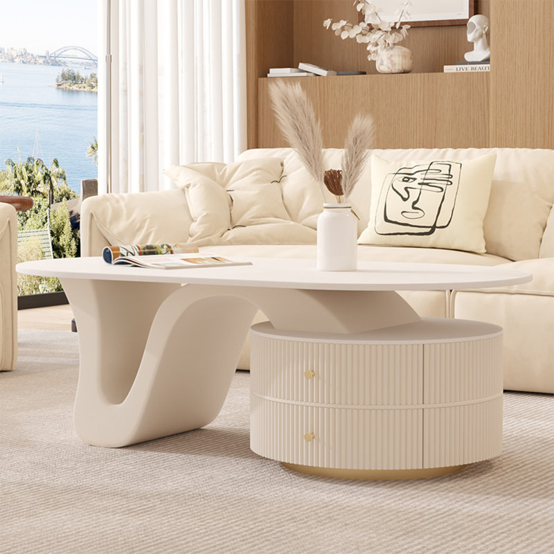 Table basse moderne moderne, H 18,5 po x L 47,2 po x l 23,6 po