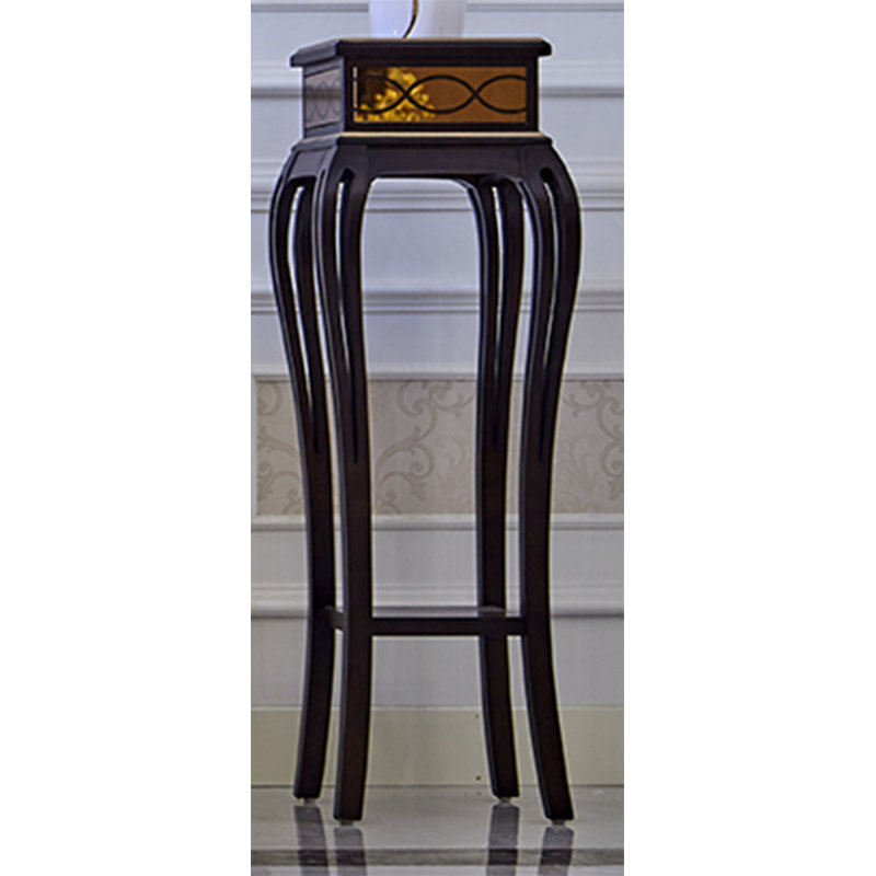 Elegant Dark Brown Beech Wood Pedestal Plant Stand