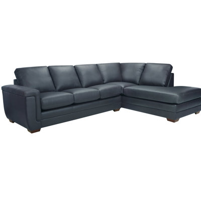 Canapé modulaire d’angle en cuir véritable de 116 po de largeur gile