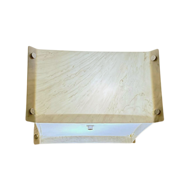 Pop Steady Flush Mount Conversion Kit 16w Faux Marbled Alabaster Shade