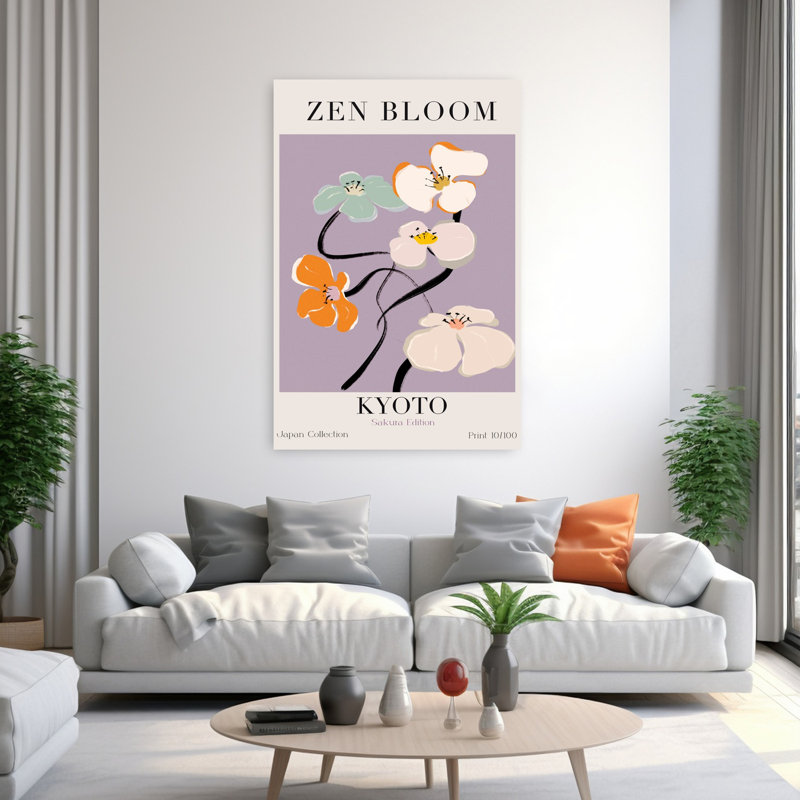 Contemporary Art Contemporary Modern Serene Flower Wall Art by Treechild - Wrapped Canvas Print, 152.4 cm H x 101.6 cm W