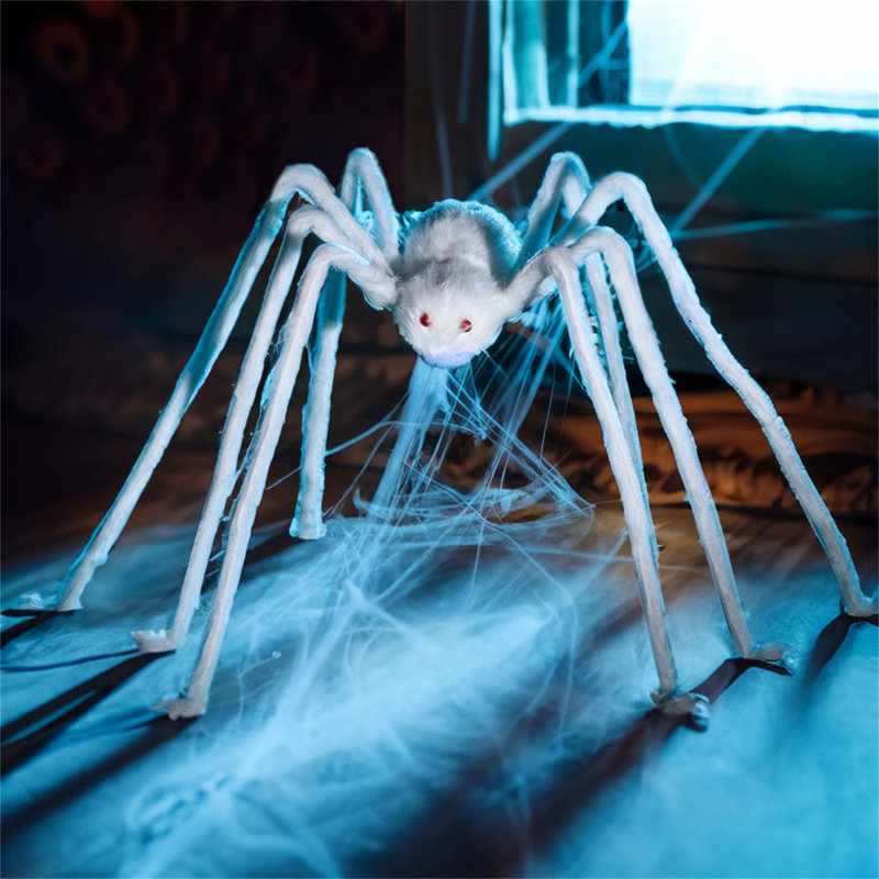 Fausse araignée velue d'Halloween, 60 pouces, White, 1 pièce