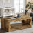 Modern End Table Nightstand with Storage Shelves Contemporary Design Living Room Bedroom