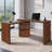 90" Modern L Shaped Desk with 3 Drawers,360° Wood Rotating Desk,Executive Office Desk,Corner Desk-2147314632