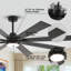 Ventilateur de plafond à 8 pales avec télécommande, lumière DEL, moteur réversible - double finition-664482482-664482484