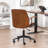Bryonie Faux Leather Upholstered Office Chair With Bent Wood-1915550104