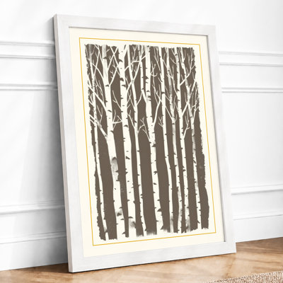 Silent Birch Forest Scandinavian - Framed Print