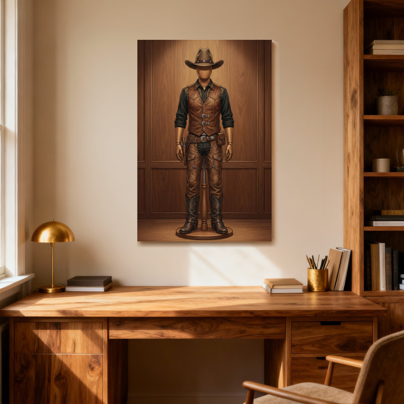 Tenue de cowboy à la mode avec chapeau et bottes, H 18 po x l 12 po