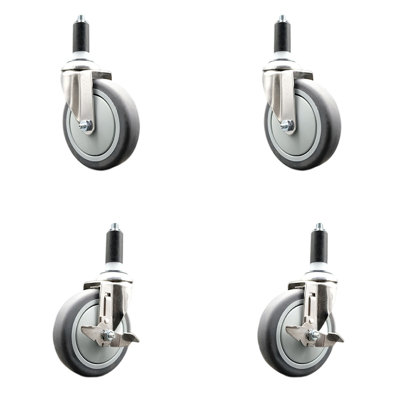 4 Piece Thermoplastic Rubber Caster Set