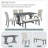 6-Piece Retro Rectangular Dining Table Set-115300246-115300247