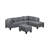 104.5" Upholstered Sofa,Chaise & Ottoman , Gray