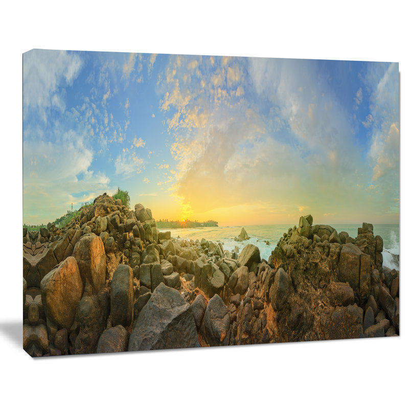 « sri lanka romantique beach panorama », reproduction de photo sur toile tendue, H 20 po x l 20 po x P 1 po