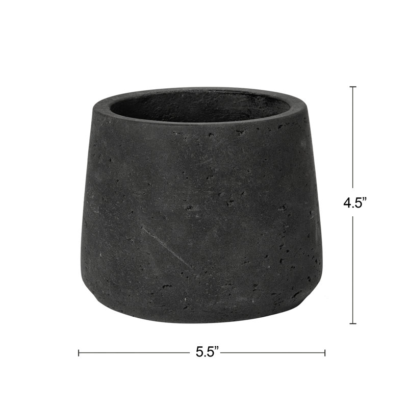 Pot rond en fibre de pierre texturée