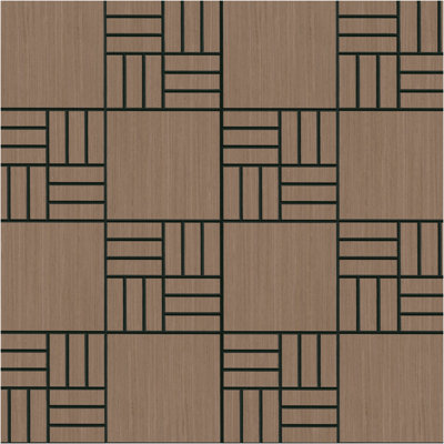 SereniSlats Altesa Mocha 12 in. x 45 in. Basketweave Peel and Stick Acoustic Wood Wall Panel