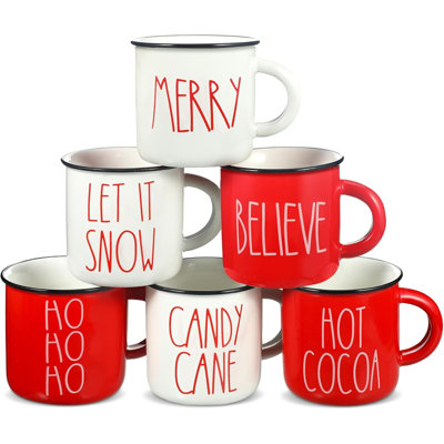 6-piece Mini Hot Cocoa Christmas Mugs
