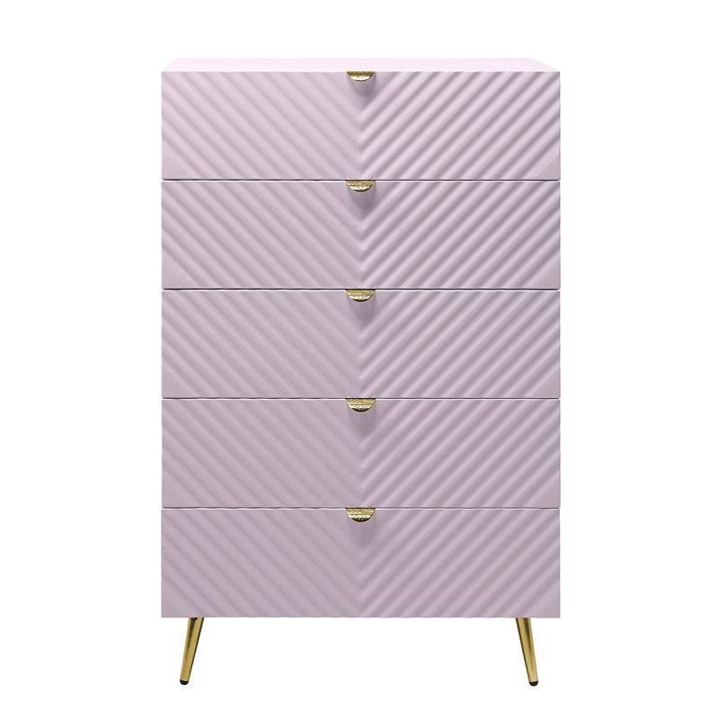 Commode rose à finition ultrabrillante