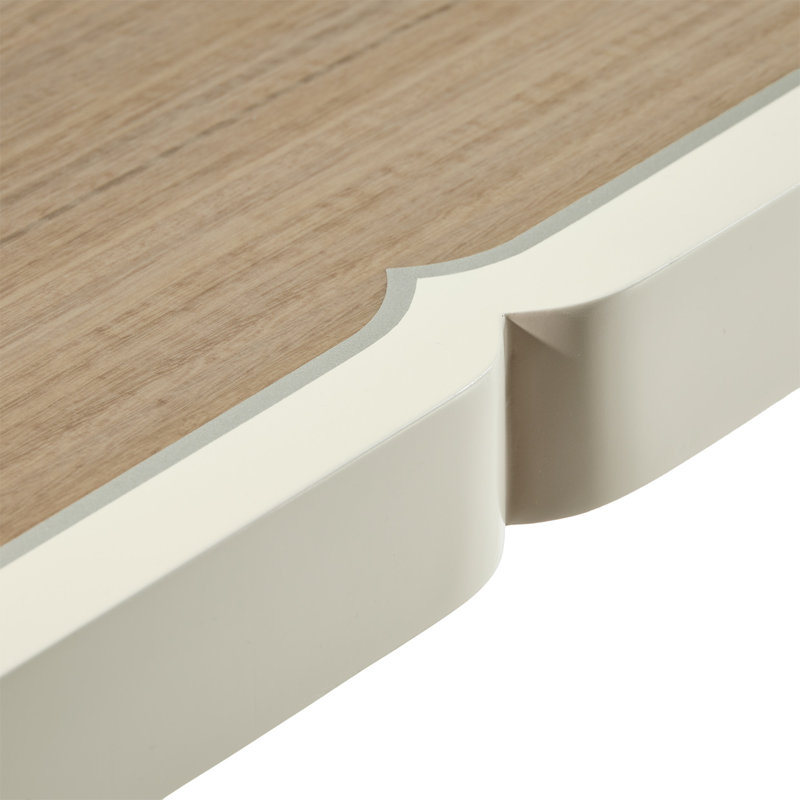 Transitional Cream Acrylic Rectangular Occasional Table