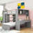 Sherise Kids Full Over Twin 2 Drawers Wooden Bunk Bed with Shelves, Desk and Wardrobe-680518510