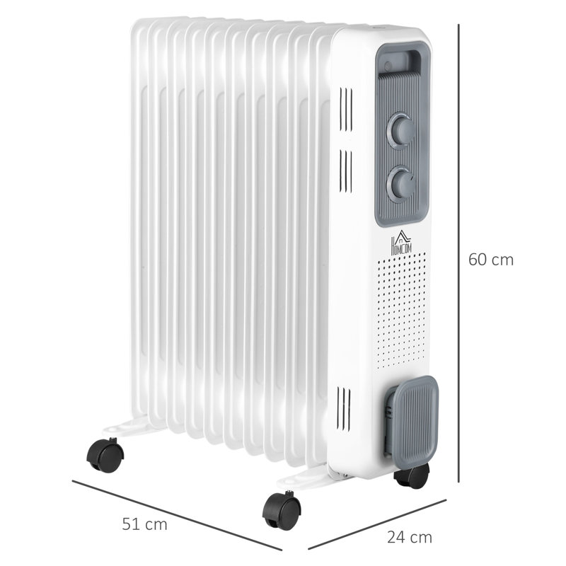 HOMCOM 2720 Watt 9281 BTU Electric Radiator Space Heater