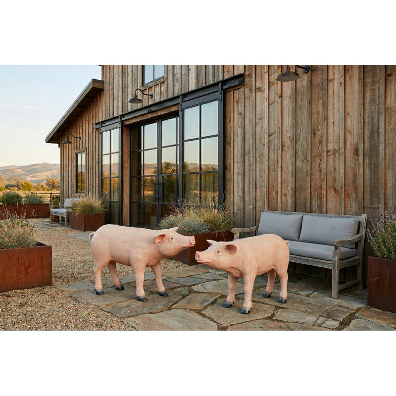 Pig Sculpture, Standing, Gel Coat