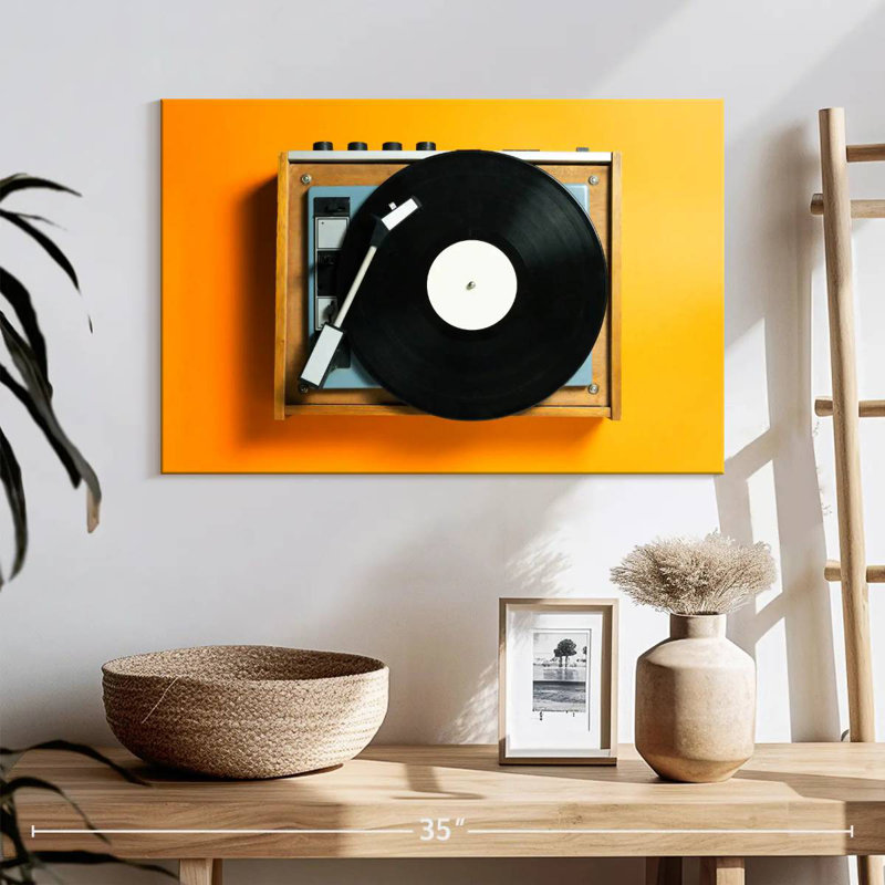 Tourne-disque jaune Abarca, H 16 po x l 24 po