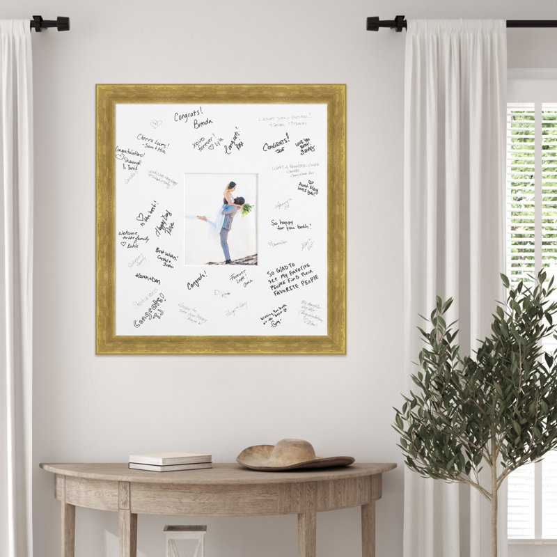 Angled Signature Mat Picture Frame, Photo Frame Wedding Guest Book Alternative, Autograph Picture Mat for Signature Board, Wedding Celebrations Graduations Support Encouragement or Retirement