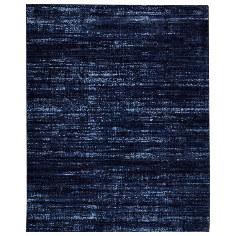 Esser Modern Solid, Accent Rug, Blue/Black, Rectangle 7'10" x 10'3"