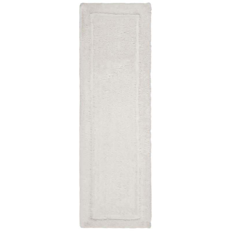 Wilbert Shag Hand Tufted Performance Solid Color Rug, Runner 2'3" x 8'