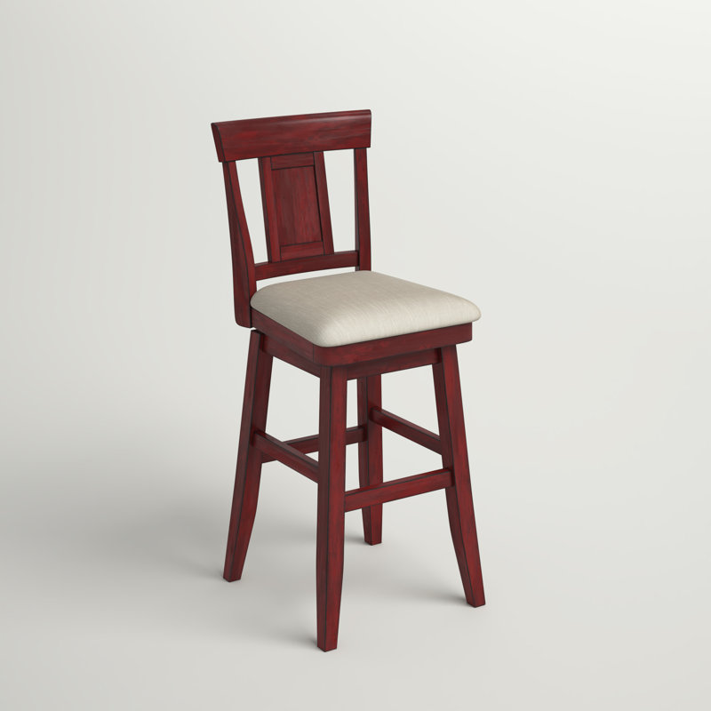Fortville Swivel Upholstered Counter Stool, Antique Berry, Bar Stool (30.59” Seat Height)