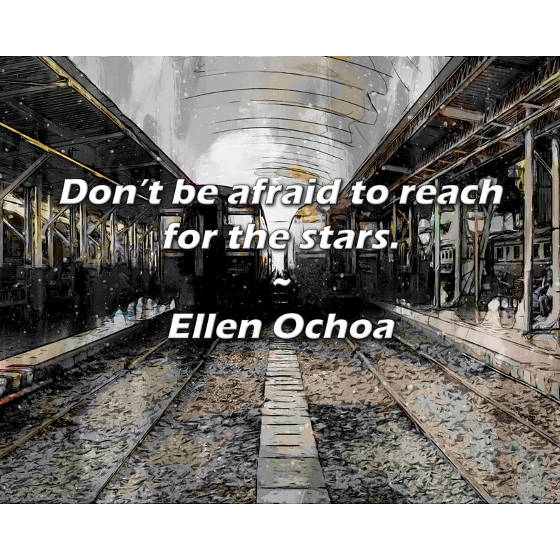 Citation de Ellen Ochoa: N'ayez pas peur d'atteindre les étoiles., H 20 po x l 24 po