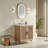 Fully Assembled 30'' Light Coffee Freestanding Single Sink Bathroom Vanity with Solid Wood Construction and Engineered White Top-1711553437