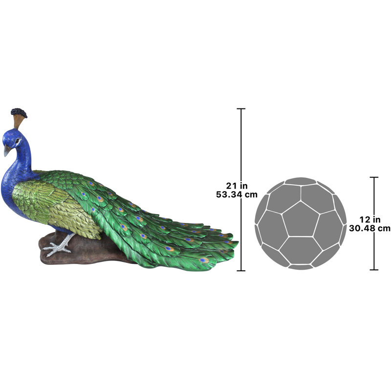 The Regal Peacock Garden Statue