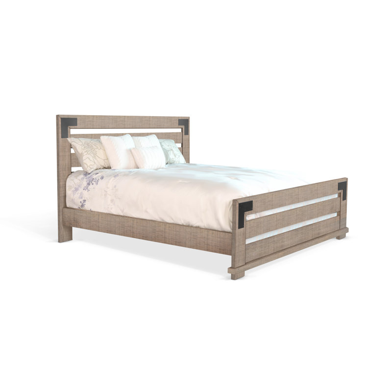 Solid Wood Panel Bed, Queen