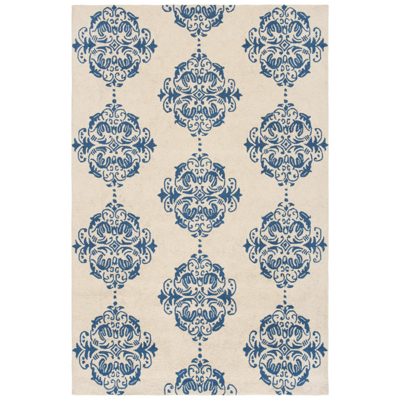 Daijah Hand Hooked Wool Pile Geometric Rug, Rectangle 2'9" x 4'9"