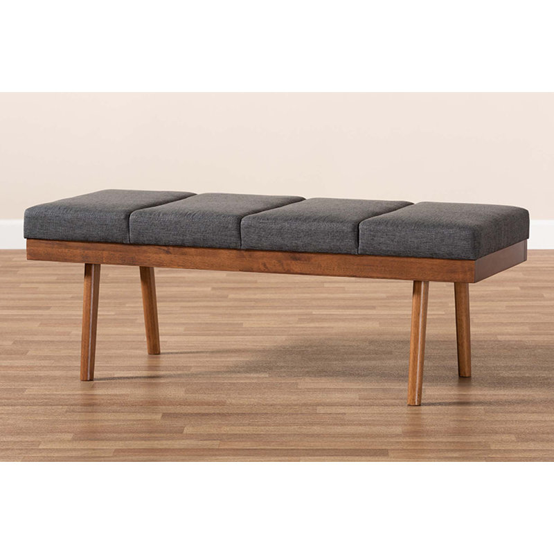 Polyester Upholstered Bench, Dark Gray