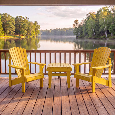 USA-Made Solid Wood Adirondack Accent Side Table – 14 Weather-Resistant Finish Colors