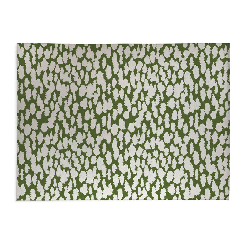 Animal Splat Low Profile Kitchen Mat, Rectangle 3' x 5', Olive Green
