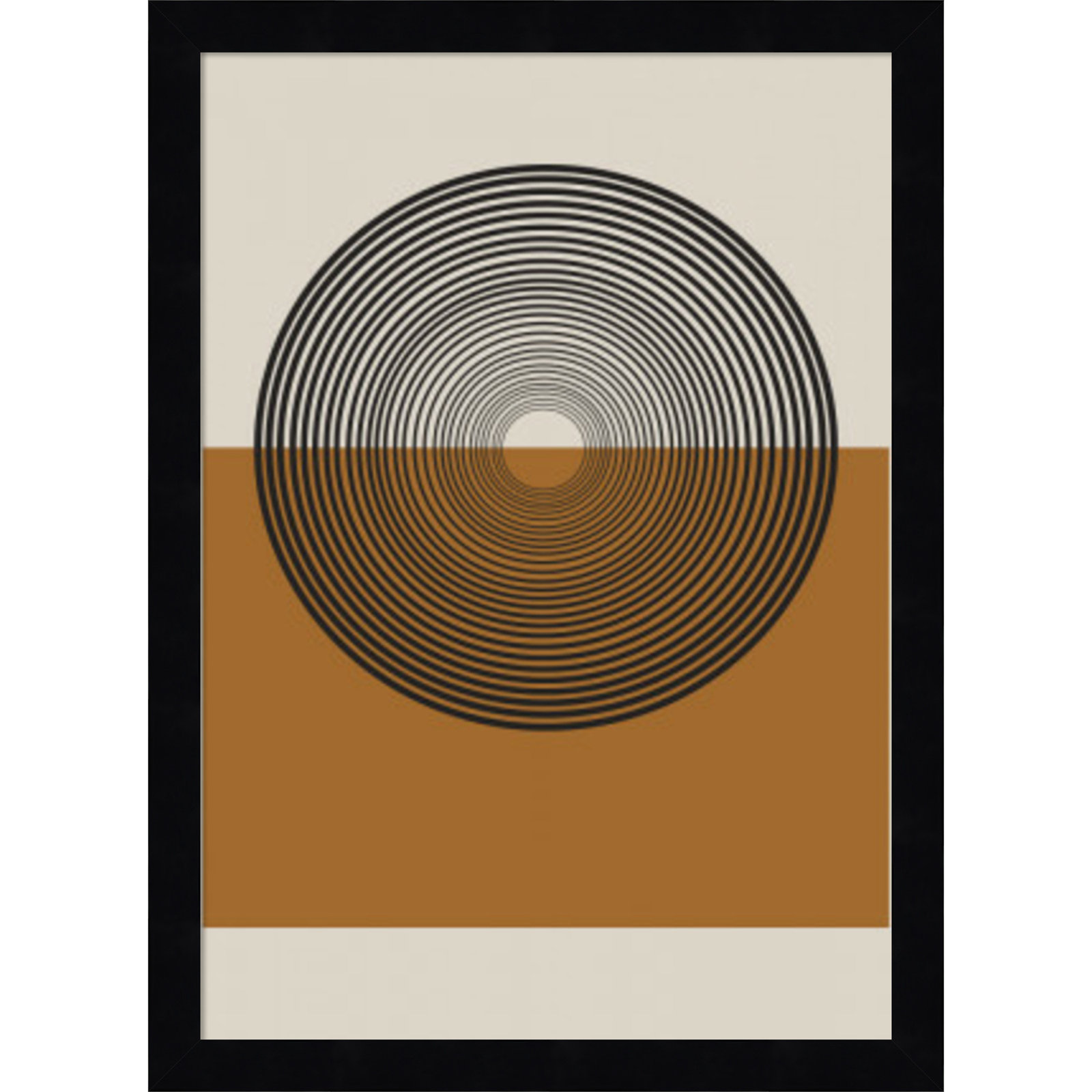 Retro Landscape by The Miuus Studio, Black, 17" H x 13" W x 1" D