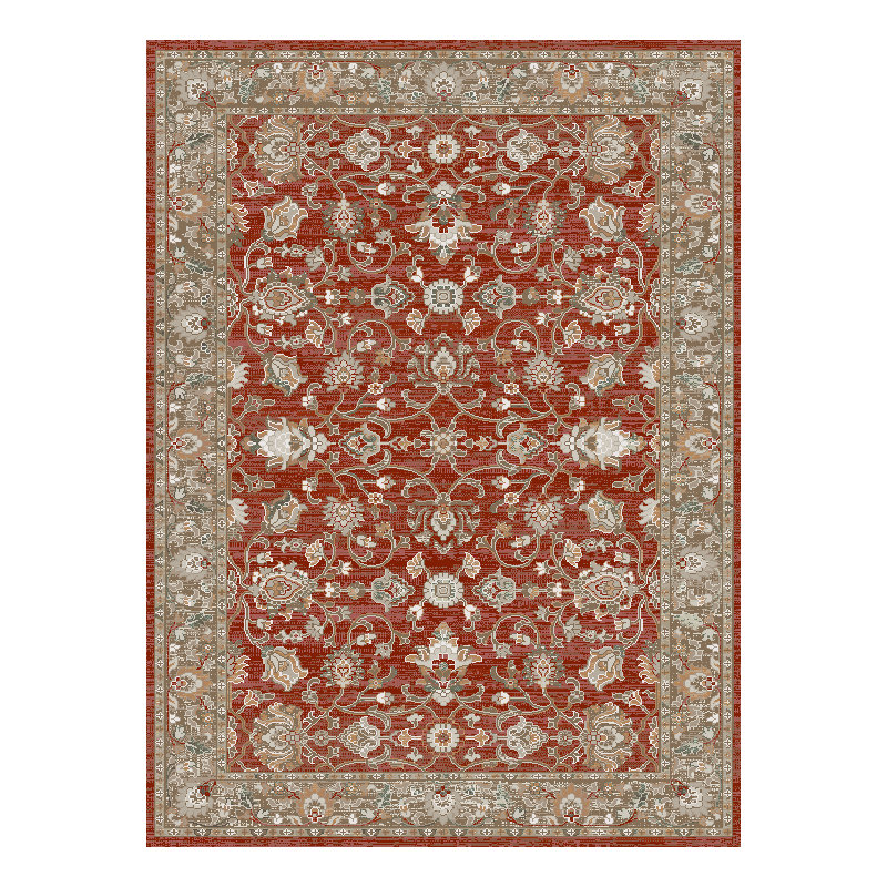 Grasmick Scarlett Red Traditional Oriental Area Rug, Rectangle 9'2" x 12'6"