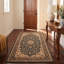 Tapis Hartley traditionnel avec médaillon délavé, style persan, or, vert, crème, ivoire, lavable à la machine, antidérapant, à poils courts, pour l'intérieur et l'extérieur, adapté aux animaux domestiques, idéal pour le salon, la chambre, la salle à manger, l'entrée, le couloir ou le bureau.-1910427567