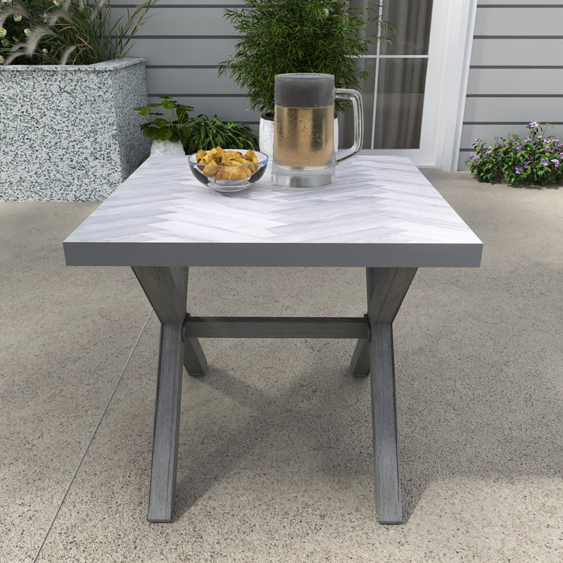 Table d'appoint carrée d'extérieur en aluminium, Gris foncé